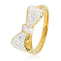 Gouden ring met strik - Zirkonia - My Bendel Gouden ring met strik - Zirkonia - My Bendel