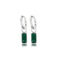 Elegante zilveren oorring met Green Agate hanger Elegante zilveren oorring met Green Agate hanger