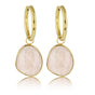 Elegante Gouden Oorbellen met Rose Quartz Hanger Elegante Gouden Oorbellen met Rose Quartz Hanger