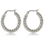 Elegante Gedraaide Zilveren Oorring 25x3 mm Elegante Gedraaide Zilveren Oorring 25x3 mm