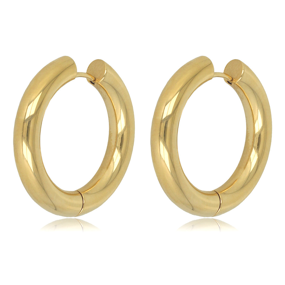 Stralende Gouden Hoepel Oorring 30x5 mm Elegantie Stralende Gouden Hoepel Oorring 30x5 mm Elegantie