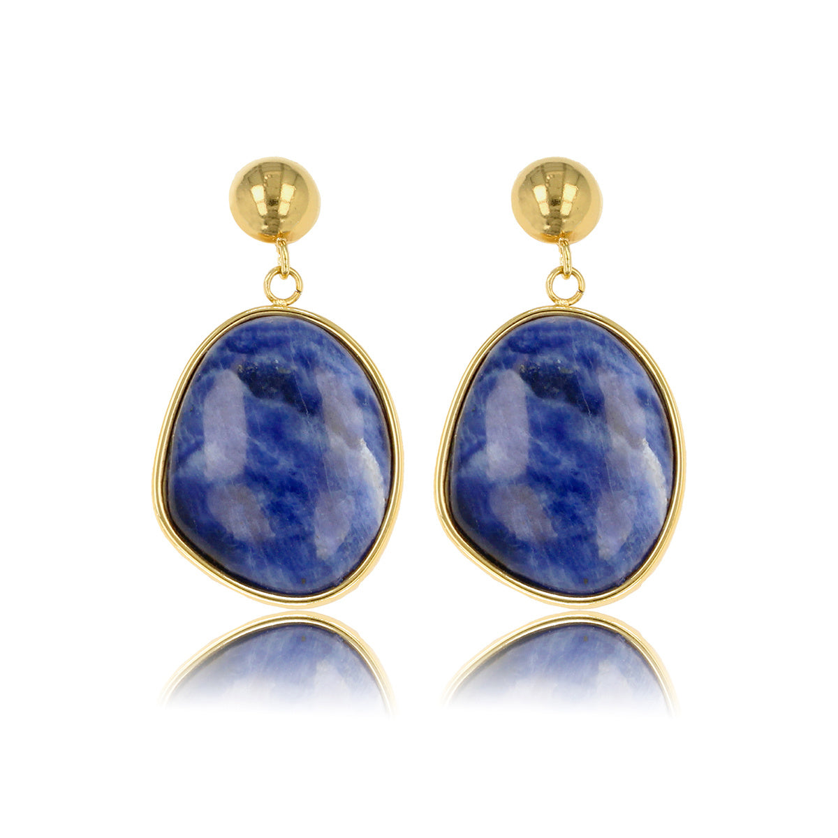 Gouden Oorbel met Lapis Lazuli Ronde Hanger Gouden Oorbel met Lapis Lazuli Ronde Hanger