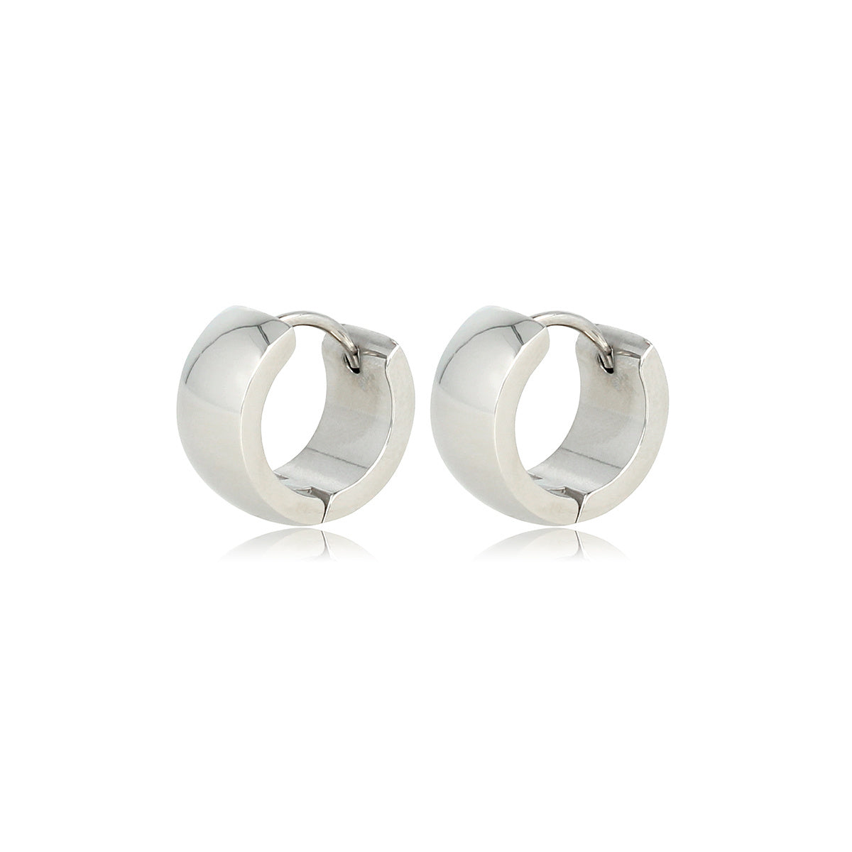 Radiant Steel Earrings: Compact Elegance Radiant Steel Earrings: Compact Elegance