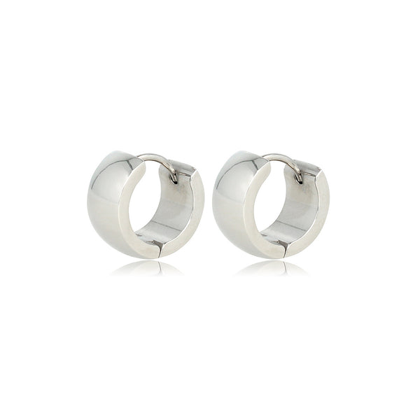 Radiant Steel Earrings: Compact Elegance Radiant Steel Earrings: Compact Elegance