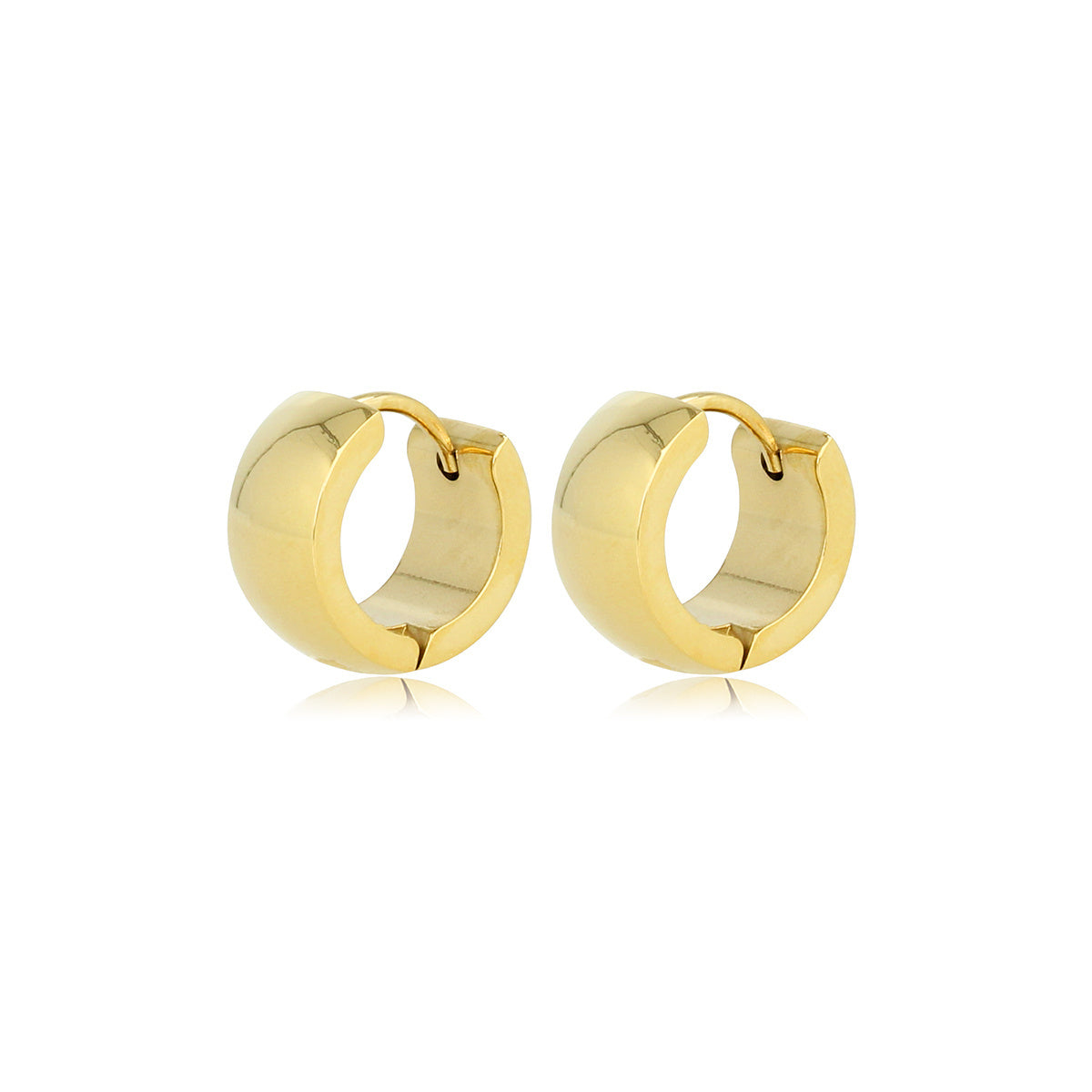 Strahlende goldfarbene Mini-Ohringe 7x9 mm Strahlende goldfarbene Mini-Ohringe 7x9 mm