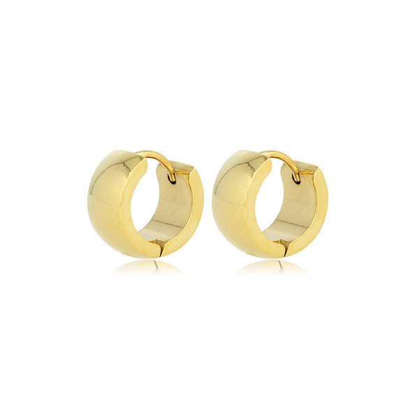 Strahlende goldfarbene Mini-Ohringe 7x9 mm Strahlende goldfarbene Mini-Ohringe 7x9 mm