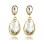 Elegante Gouden Oorbellen met Witte Kristaldruppel Elegante Gouden Oorbellen met Witte Kristaldruppel