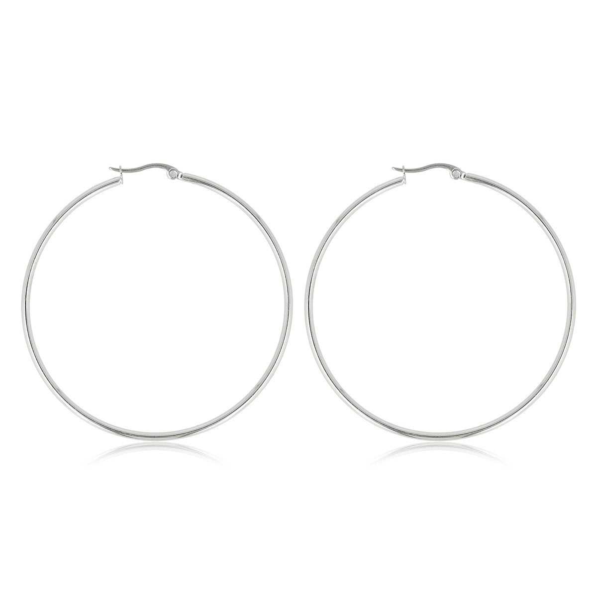 Elegante Zilveren Hoepeloorring 60mm Elegante Zilveren Hoepeloorring 60mm