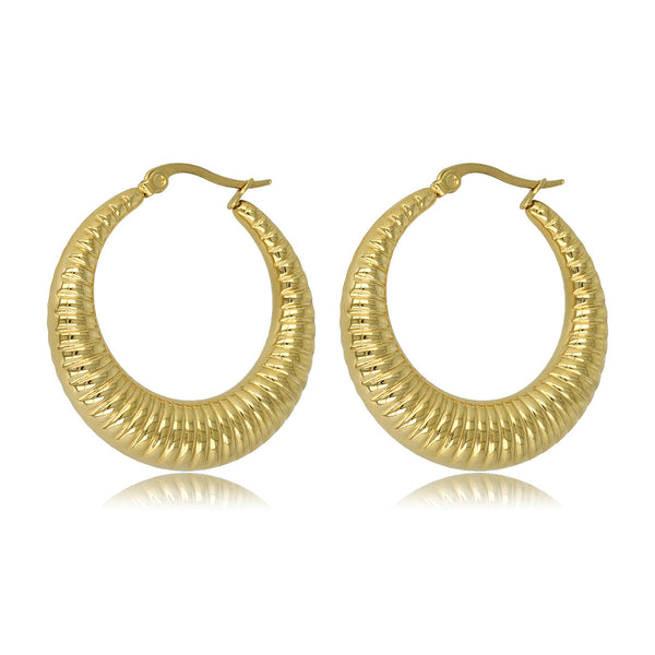 Strahlender goldener Ohrring 45x7 mm - einzigartiger Statement-Schmuck Strahlender goldener Ohrring 45x7 mm - einzigartiger Statement-Schmuck