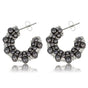 Elegante Zilveren Oorbellen met Zwarte Parel 23mm Elegante Zilveren Oorbellen met Zwarte Parel 23mm