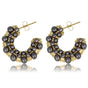 Gouden Oorring met Zwarte Parel Elegantie 23mm Gouden Oorring met Zwarte Parel Elegantie 23mm