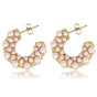 Elegante Gouden Oorbellen met Roze Parel Elegante Gouden Oorbellen met Roze Parel
