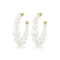 Gouden Oorringen met Grote Witte Parels Gouden Oorringen met Grote Witte Parels