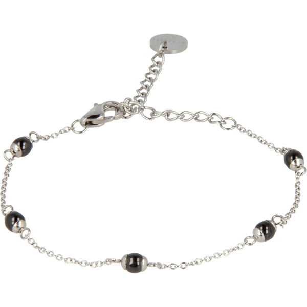 Zilveren armband met zwarte keramieken kralen - My Bendel Zilveren armband met zwarte keramieken kralen - My Bendel