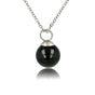 Zilveren ketting met ronde Onyx edelsteen Zilveren ketting met ronde Onyx edelsteen