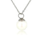 Zilveren ketting met ronde witte parel balletje Zilveren ketting met ronde witte parel balletje