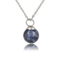 Zilveren ketting met Sodalite edelsteen balletje Zilveren ketting met Sodalite edelsteen balletje