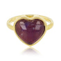 Gouden hartenring - Amethyst edelsteen - Rust & bescherming Gouden hartenring - Amethyst edelsteen - Rust & bescherming