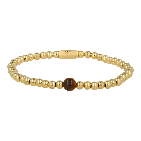 Elastische kralenarmband met Tiger Eye - My Bendel - My Bendel Elastische kralenarmband met Tiger Eye - My Bendel - My Bendel