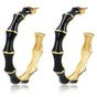 Gouden Hoops met Zwarte Bamboo Look - My Bendel Gouden Hoops met Zwarte Bamboo Look - My Bendel