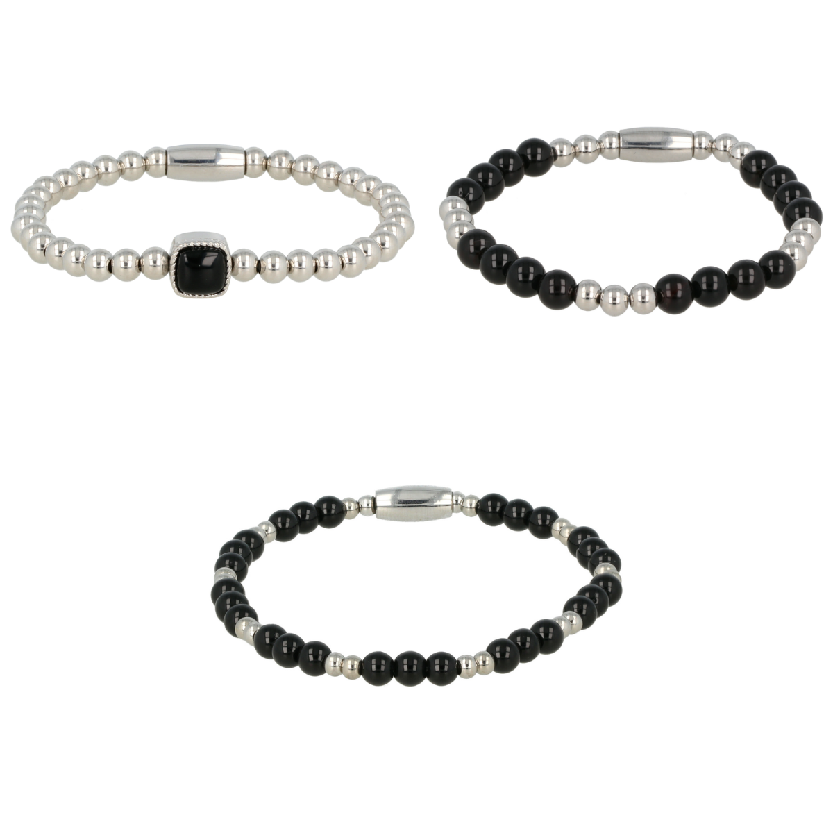 Onyx Armbanden Set - Zilver & Edelstenen Kralen Onyx Armbanden Set - Zilver & Edelstenen Kralen
