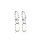 Elegante Ronde Stalen Oorring met White Aventurine Hanger Elegante Ronde Stalen Oorring met White Aventurine Hanger