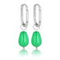 Zilveren Ovaal & Chrysoprase Elegantie Oorbellen Zilveren Ovaal & Chrysoprase Elegantie Oorbellen