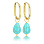 Gouden Ovalen Oorringen met Blue Howlite Hanger Gouden Ovalen Oorringen met Blue Howlite Hanger