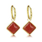 Gouden Oorringen met Red Aventurine Hanger Gouden Oorringen met Red Aventurine Hanger