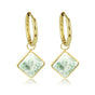 Gouden Salmiak Oorring met Jade Ruit Hanger Gouden Salmiak Oorring met Jade Ruit Hanger