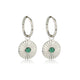 Stralende Zilveren Oorringen met Green Agate Zon Stralende Zilveren Oorringen met Green Agate Zon