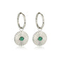 Stralende Zilveren Oorringen met Green Agate Zon Stralende Zilveren Oorringen met Green Agate Zon