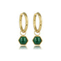 Zeshoekige Malachite Gouden Oorringen: Unieke Elegantie Zeshoekige Malachite Gouden Oorringen: Unieke Elegantie