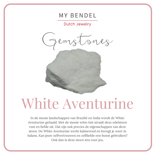Gouden Armband met White Aventurine Edelstenen - My Bendel Gouden Armband met White Aventurine Edelstenen - My Bendel