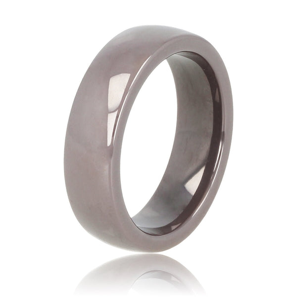 Onbreekbare keramieken ring - grijs/taupe - 6 mm breed - My Bendel Onbreekbare keramieken ring - grijs/taupe - 6 mm breed - My Bendel