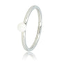 Aanschuifring zilver - wit bolletje 4mm - hypoallergeen - My Bendel Aanschuifring zilver - wit bolletje 4mm - hypoallergeen - My Bendel