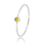 Zilveren aanschuifring - gele glassteen - Stainless steel Zilveren aanschuifring - gele glassteen - Stainless steel
