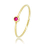 Gouden aanschuifring - fuchsia zirkonia - Stainless steel Gouden aanschuifring - fuchsia zirkonia - Stainless steel