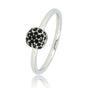 Zilveren ring met zwarte zirkonia - minimalistisch design Zilveren ring met zwarte zirkonia - minimalistisch design