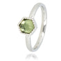 Zilveren ring - zeshoek vorm - groene glassteen Zilveren ring - zeshoek vorm - groene glassteen