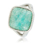 Zegelring zilver - Amazonite edelsteen - Damesring chique Zegelring zilver - Amazonite edelsteen - Damesring chique