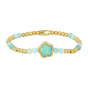 Gouden Amazonite Armband met Bloemen bedel Gouden Amazonite Armband met Bloemen bedel