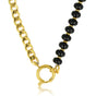 Gouden Schakelketting met Onyx Edelstenen - Uniek Design Gouden Schakelketting met Onyx Edelstenen - Uniek Design