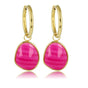Gouden Oorringen met Rose Stripe Agate Hanger Gouden Oorringen met Rose Stripe Agate Hanger