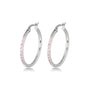Roze Zirkonia Zilveren Oorringen 25mm Elegantie Roze Zirkonia Zilveren Oorringen 25mm Elegantie