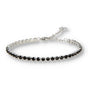 Zilveren tennisarmband met zwarte zirkonia stenen Zilveren tennisarmband met zwarte zirkonia stenen
