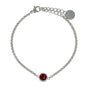 Vintage Zilveren Bedelarmband met Rood Steentje Vintage Zilveren Bedelarmband met Rood Steentje
