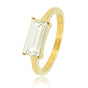 Goudkleurige edelstalen ring - witte kristal steen Goudkleurige edelstalen ring - witte kristal steen