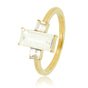 Gouden ring met quartz en zirkonia - 14K goldplating Gouden ring met quartz en zirkonia - 14K goldplating