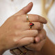 Gouden ring met slangenhuid - Edelstalen aanschuifring Gouden ring met slangenhuid - Edelstalen aanschuifring